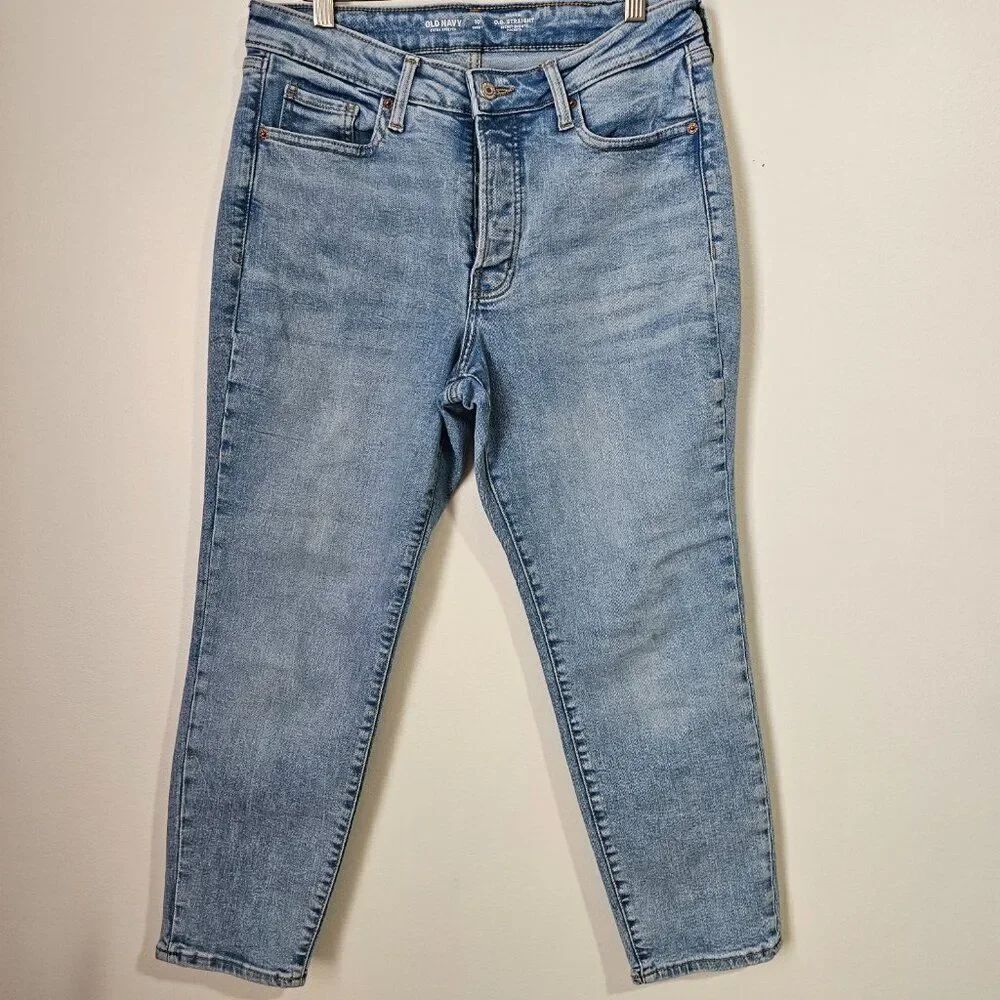 EUC OLD NAVY HIGH RISE O.G STRAIGH EXTRA STRETCH JEANS 10 SHORT